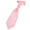 Baby Pink Mens Plain Satin Pre-tied Ruche Wedding Cravat Necktie 