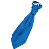 Electric Blue Mens Plain Satin Pre-tied Ruche Wedding Cravat Necktie 