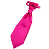 Hot Pink Mens Plain Satin Pre-tied Ruche Wedding Cravat Necktie 