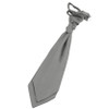Platinum Grey Mens Plain Satin Pre-tied Ruche Wedding Cravat Necktie 