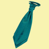 Teal Green Mens Plain Satin Pre-tied Ruche Wedding Cravat Necktie 