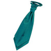Teal Green Mens Plain Satin Pre-tied Ruche Wedding Cravat Necktie 