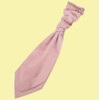 Dusty Pink Boys Plain Satin Pre-tied Ruche Wedding Cravat Necktie 