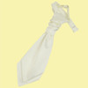 Ivory Boys Plain Satin Pre-tied Ruche Wedding Cravat Necktie 