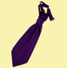 Purple Boys Plain Satin Pre-tied Ruche Wedding Cravat Necktie 