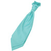 Tiffany Green Mens Plain Shantung Pre-tied Ruche Wedding Cravat Necktie 