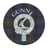 Gunn Clan Crest Tartan Cork Round Clan Badge Coasters Set of 4