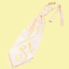 Gold Mens Scroll Microfibre Pre-tied Ruche Wedding Cravat Necktie 