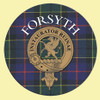 Forsyth Clan Crest Tartan Cork Round Clan Badge Coasters Set of 4