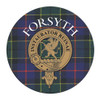 Forsyth Clan Crest Tartan Cork Round Clan Badge Coasters Set of 4