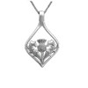 Thistle Single Oval Drop Scotland Emblem Sterling Silver Pendant