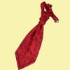 Burgundy Boys Floral Microfibre Pre-tied Ruche Wedding Cravat Necktie 