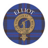 Elliot Clan Crest Tartan Cork Round Clan Badge Coasters Set of 4