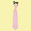Baby Pink Boys Plain Satin Elastic Tie Wedding Necktie 
