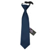 Navy Blue Boys Plain Satin Elastic Tie Wedding Necktie 