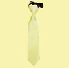 Pale Yellow Boys Plain Satin Elastic Tie Wedding Necktie 
