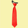 Scarlet Red Boys Plain Satin Elastic Tie Wedding Necktie 