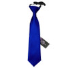 Royal Blue Boys Plain Satin Elastic Tie Wedding Necktie 