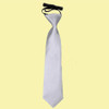 Silver Grey Boys Plain Satin Elastic Tie Wedding Necktie 