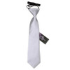 Silver Grey Boys Plain Satin Elastic Tie Wedding Necktie 