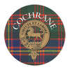 Cochrane Clan Crest Tartan Cork Round Clan Badge Coasters Set of 4
