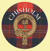 Chisholm Clan Crest Tartan Cork Round Clan Badge Coasters Set of 4