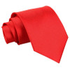 Scarlet Red Mens Plain Satin Straight Tie Wedding Necktie