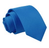 Electric Blue Boys Plain Satin Straight Tie Wedding Necktie