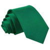 Emerald Green Boys Plain Satin Straight Tie Wedding Necktie