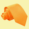 Fluorescent Orange Boys Plain Satin Straight Tie Wedding Necktie