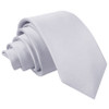 Silver Grey Boys Plain Satin Straight Tie Wedding Necktie