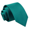 Teal Green Boys Plain Satin Straight Tie Wedding Necktie