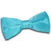 Robins Egg Blue Mens Plain Satin Bow Tie Wedding Necktie