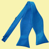Electric Blue Mens Plain Satin Self-Tie Bow Tie Wedding Necktie 