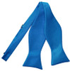 Electric Blue Mens Plain Satin Self-Tie Bow Tie Wedding Necktie 