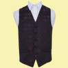 Cadbury Purple Mens Diamond Pattern Microfibre Wedding Vest Waistcoat 