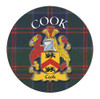 Cook Coat of Arms Tartan Cork Round Scottish Name Coasters Set of 4
