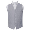 Silver Grey Mens Paisley Pattern Microfibre Wedding Vest Waistcoat 