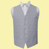 Silver Grey Mens Paisley Pattern Microfibre Wedding Vest Waistcoat 