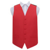 Scarlet Red Mens Solid Check Pattern Microfibre Wedding Vest Waistcoat 