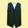 Dark Green Mens Solid Check Pattern Microfibre Wedding Vest Waistcoat 