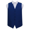 Royal Blue Mens Solid Check Pattern Microfibre Wedding Vest Waistcoat 