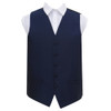 Navy Blue Mens Solid Check Pattern Microfibre Wedding Vest Waistcoat 