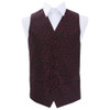 Black And Burgundy Mens Swirl Pattern Microfibre Wedding Vest Waistcoat 