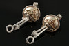 Celtic Circular Leaf Drop Trinity Knot Gold Detail Sterling Silver Earrings