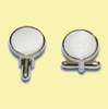 White Plain Satin Inlay Round Wedding Mens Cufflinks Five Sets