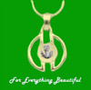 Voar Circular Scotland Thistle White Gold Motif 9K Yellow Gold Pendant