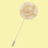 Biege Plain Shantung Tie Pin Wedding Mens Lapel Pin Set Of Two