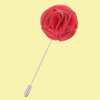 Scarlet Red Plain Shantung Tie Pin Wedding Mens Lapel Pin Set Of Two