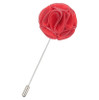 Scarlet Red Plain Shantung Tie Pin Wedding Mens Lapel Pin Set Of Two